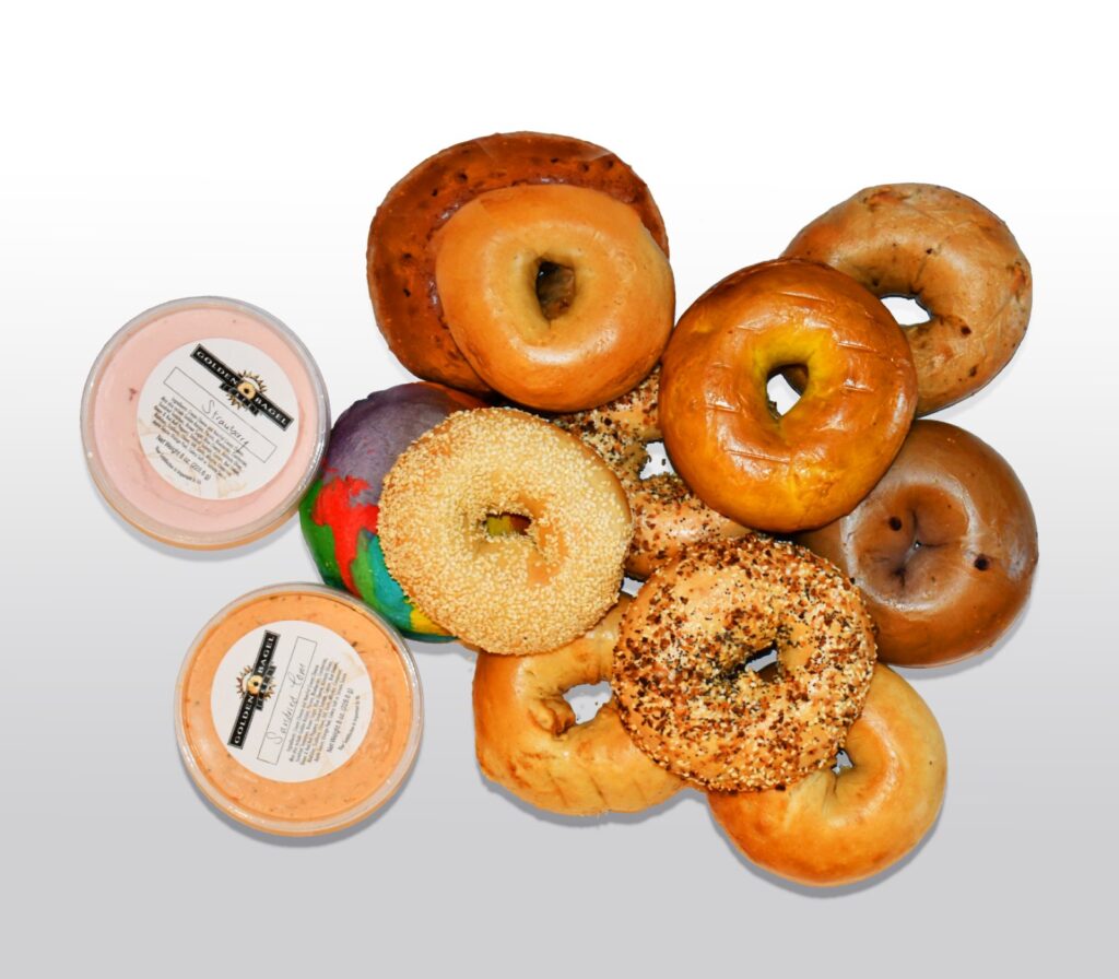 Baker’s Choice 1 Dozen Bagel with two 1/2LB Golden Spread